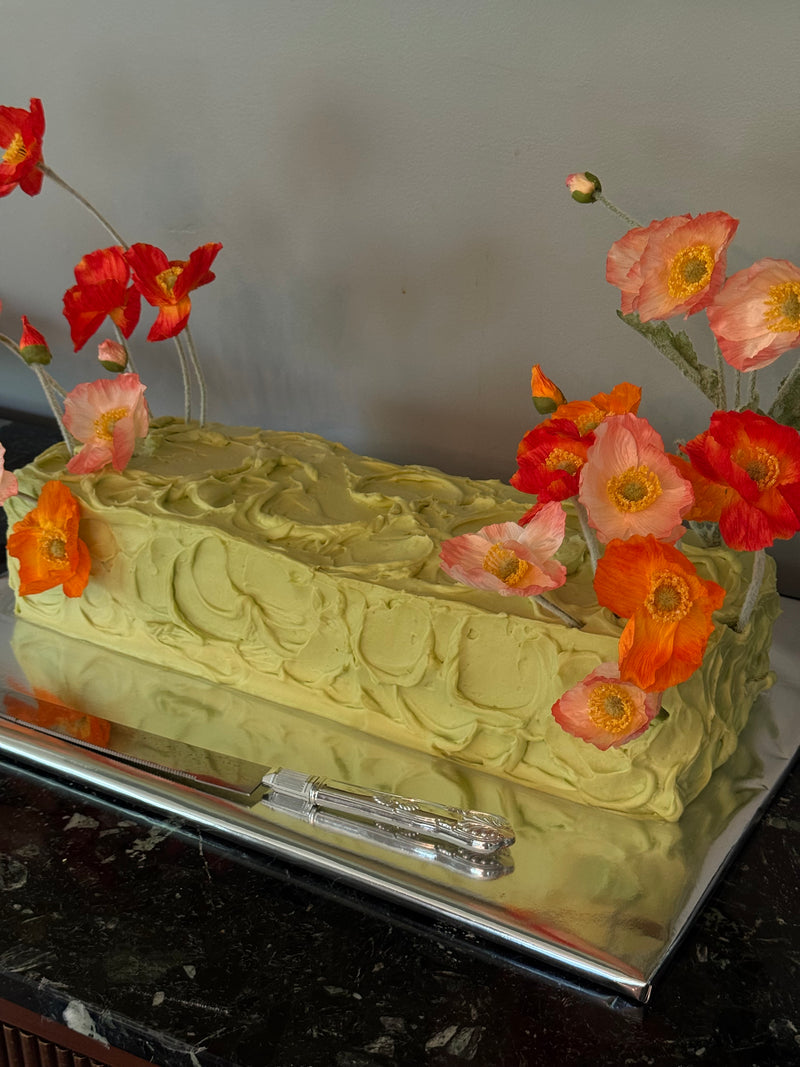 Abstract Green Lemon Poppy Seed Cake