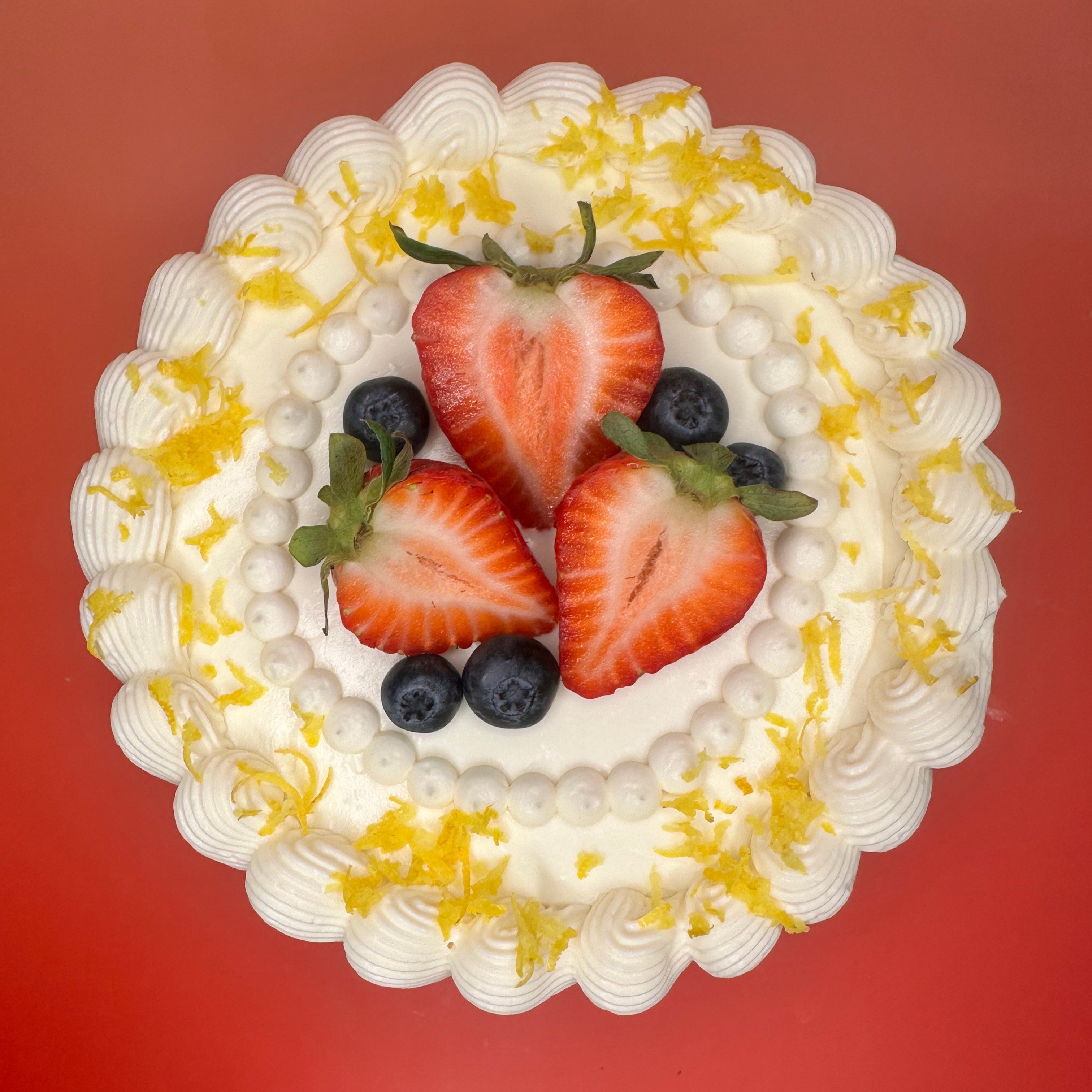 chantilly cake, lemon cake, strawberry cake, strawberry jam, layer cake, lemon zest, chantilly cream 