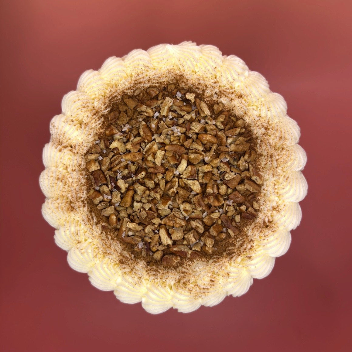 salted caramel cake, pecan cake, cinnamon cake, vanilla spongecake, chantilly cream, caramel